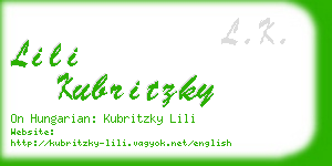 lili kubritzky business card